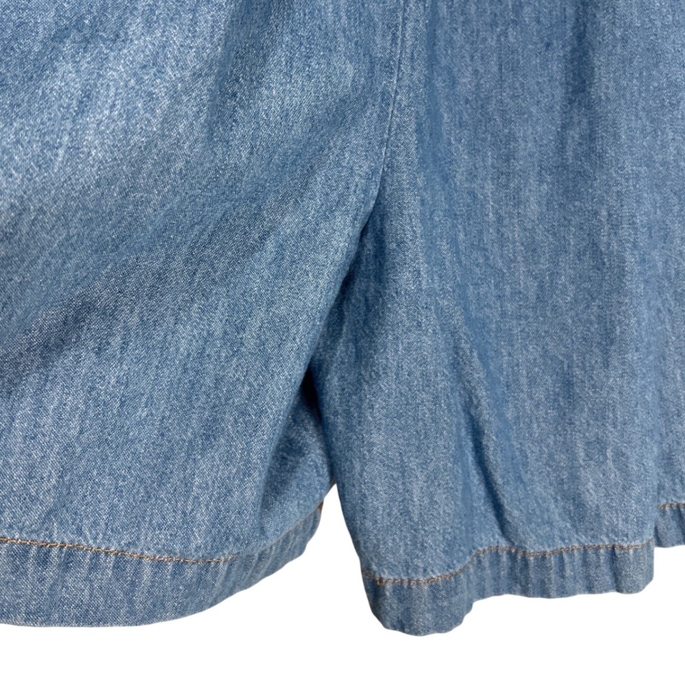 VTG Tower Hill Denim Short Sleeve Scoop Neck Pleated One Piece Romper Size 10 - Picture 7 of 11